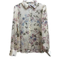 Haver & Blair Floral Satin Button-Down Blouse Cream - front