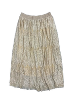 Ashley Stewart Lace Overlay Maxi Skirt Cream - back