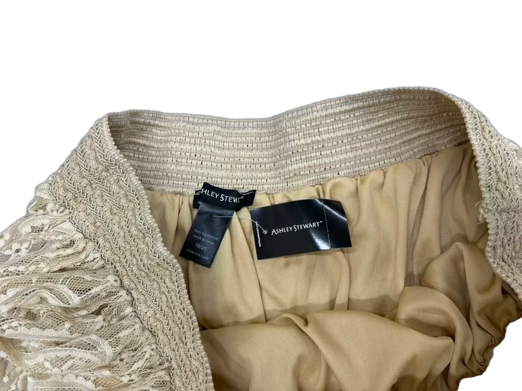 Ashley Stewart Lace Overlay Maxi Skirt Cream - tag