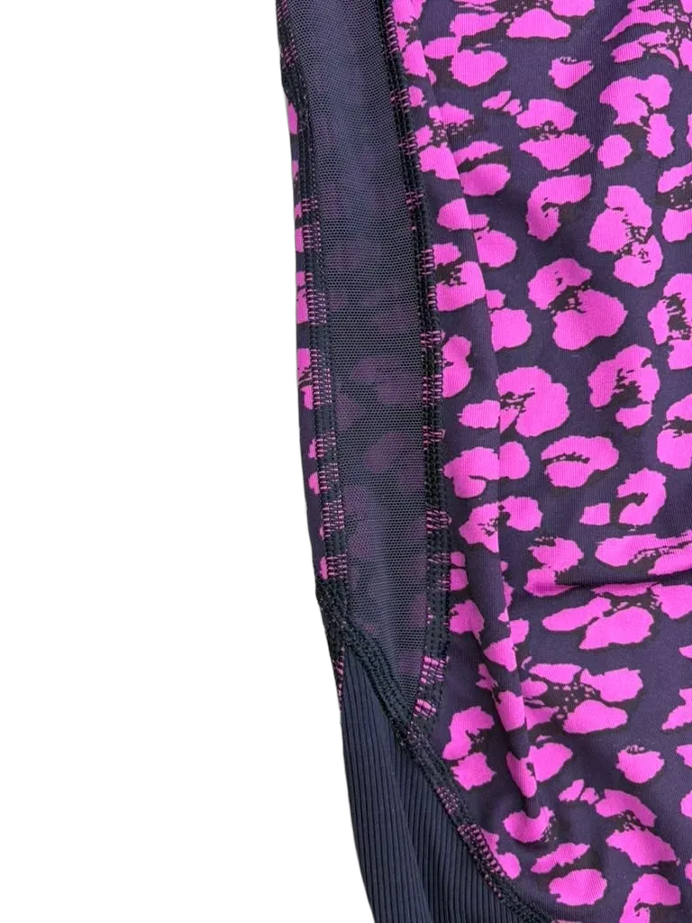 Lululemon Leopard Print Athletic Leggings Mesh Panels - fabric