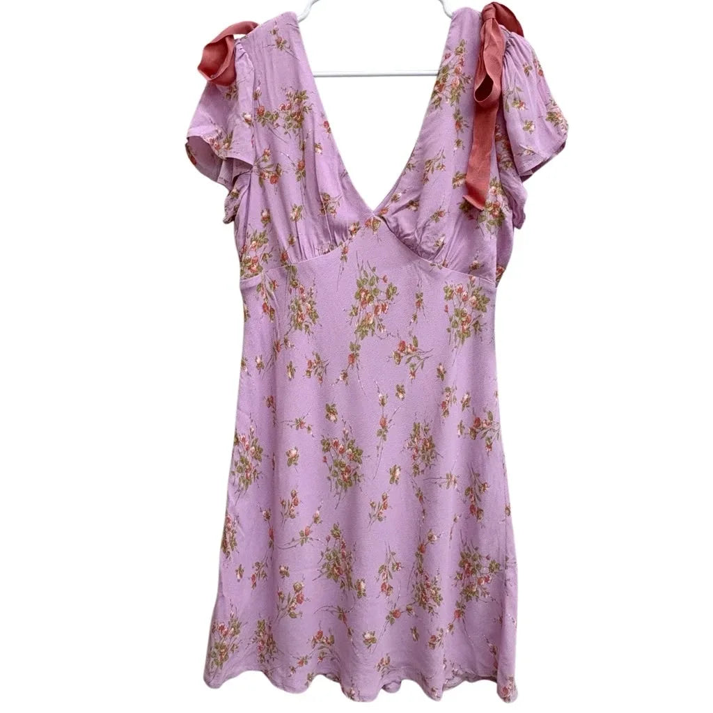 Wild Fable Floral Print Mini Dress Shoulder Ties - front