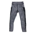 Lululemon Grid Print Crop Athletic Leggings Mesh Panels Black - front