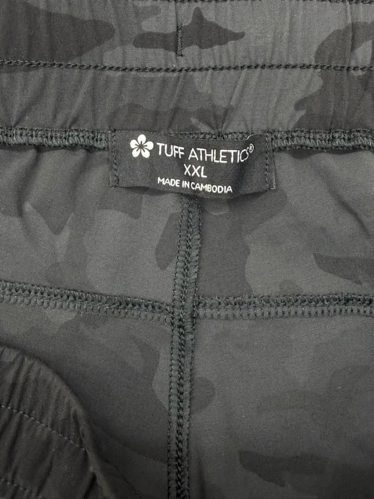 Tuff Athletics Camo Print Athletic Shorts Black - label