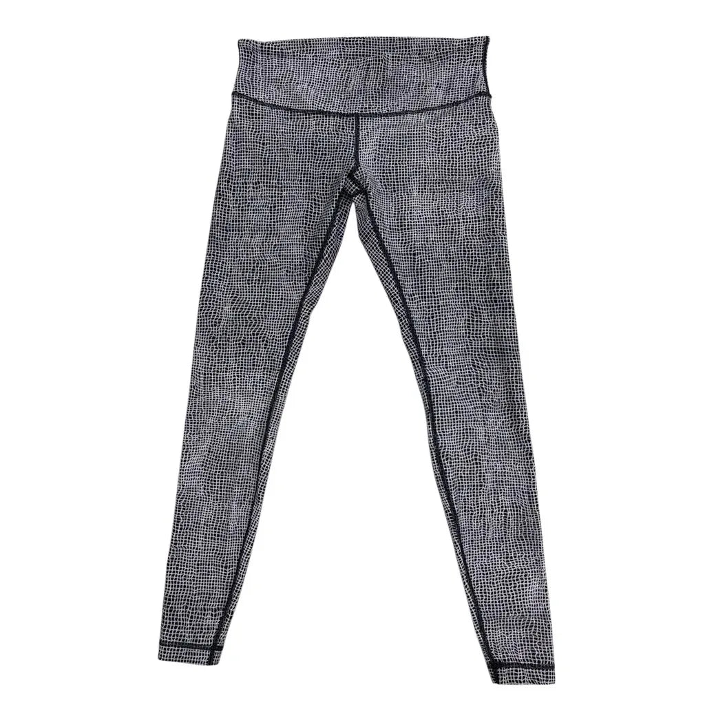 Lululemon Grid Print High-Rise Leggings Black White - front
