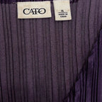 Cato Purple Paisley Pleated Cap Sleeve Blouse XL
