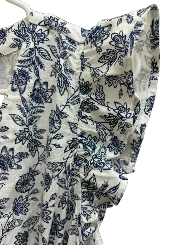 Tommy Hilfiger Floral Ruffle Sleeve Midi Wrap Dress - detail