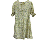 Topshop Yellow Floral Mini Dress Puff Sleeves