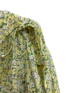 Topshop Yellow Floral Mini Dress Puff Sleeves - detail