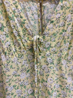 Topshop Yellow Floral Mini Dress Puff Sleeves - detail