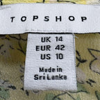 Topshop Yellow Floral Mini Dress Puff Sleeves