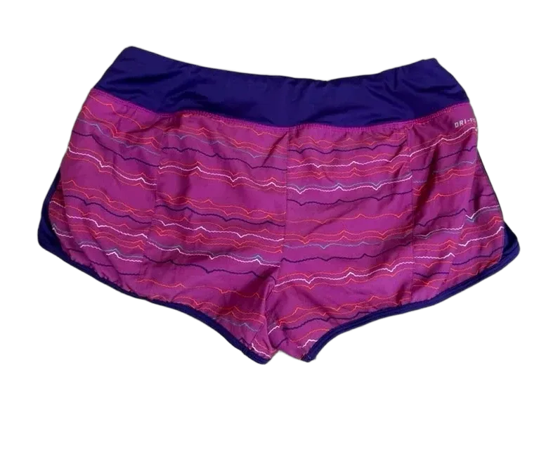 Nike Dri-FIT Running Shorts Purple Wave Print - front