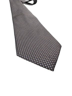 Grant Thomas Micro-Diamond Silk Tie Brown Beige - detail