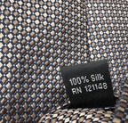 Grant Thomas Micro-Diamond Silk Tie Brown Beige - tag