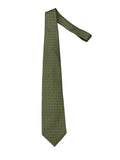 Jim Thompson Olive Green Diamond Grid Silk Tie - front