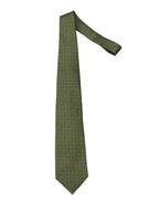 Jim Thompson Olive Green Diamond Grid Silk Tie - front