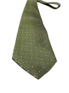Jim Thompson Olive Green Diamond Grid Silk Tie - detail