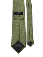 Jim Thompson Olive Green Diamond Grid Silk Tie - back