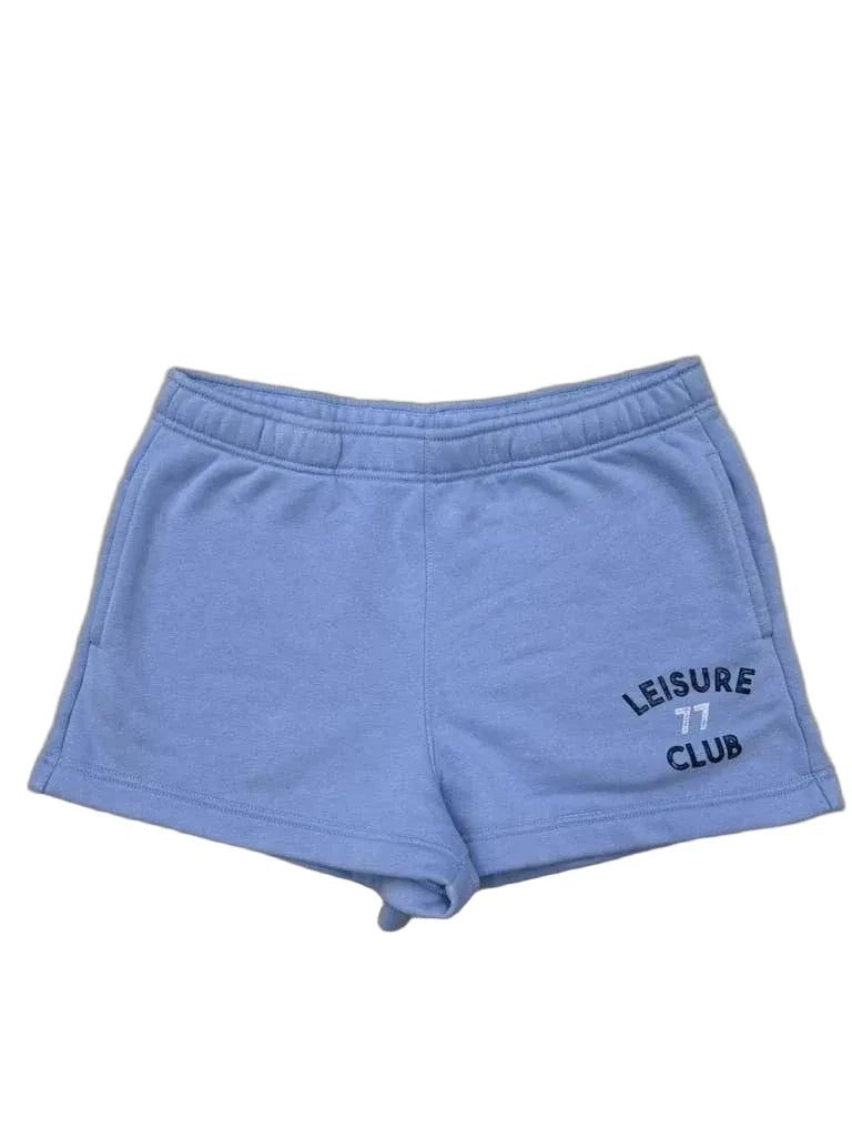 American Eagle Leisure Club 77 Fleece Sweat Shorts Light Blue - front
