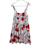SO Red & White Patchwork Tiered Mini Dress - back