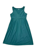 Eddie Bauer Teal Sleeveless Fit & Flare Dress Pockets - back