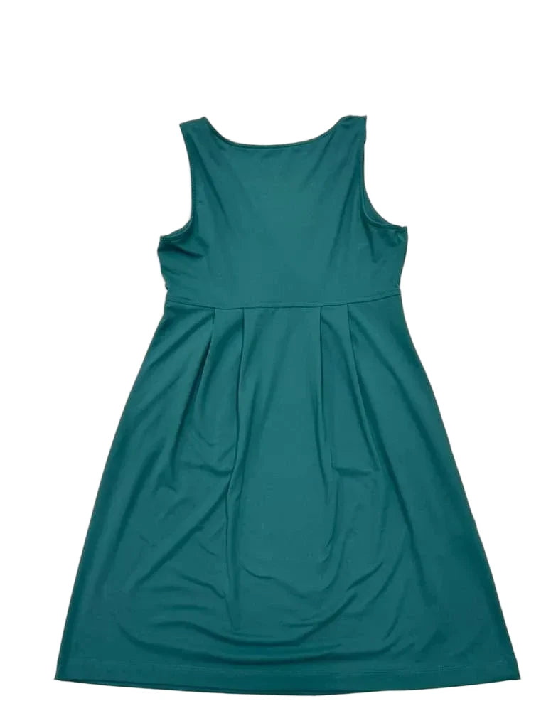 Eddie Bauer Teal Sleeveless Fit & Flare Dress Pockets - front