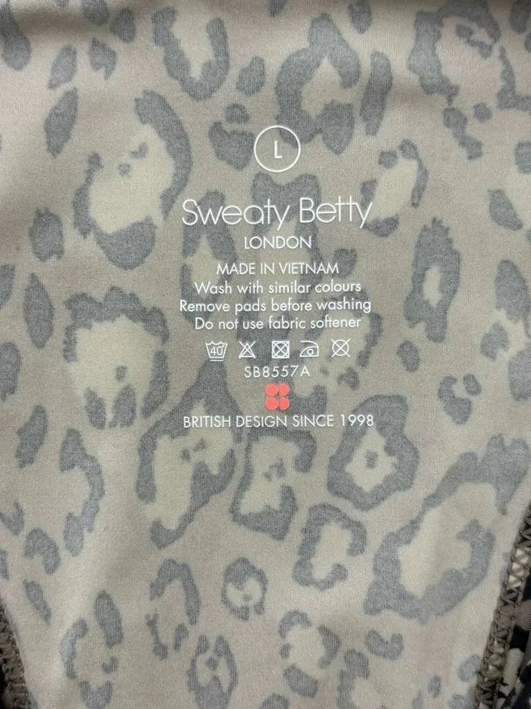 Sweaty Betty Leopard Print Sports Bra Racerback - tag