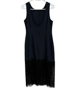 Abercrombie & Fitch Black Fringe Hem Sleeveless Dress XSP - front