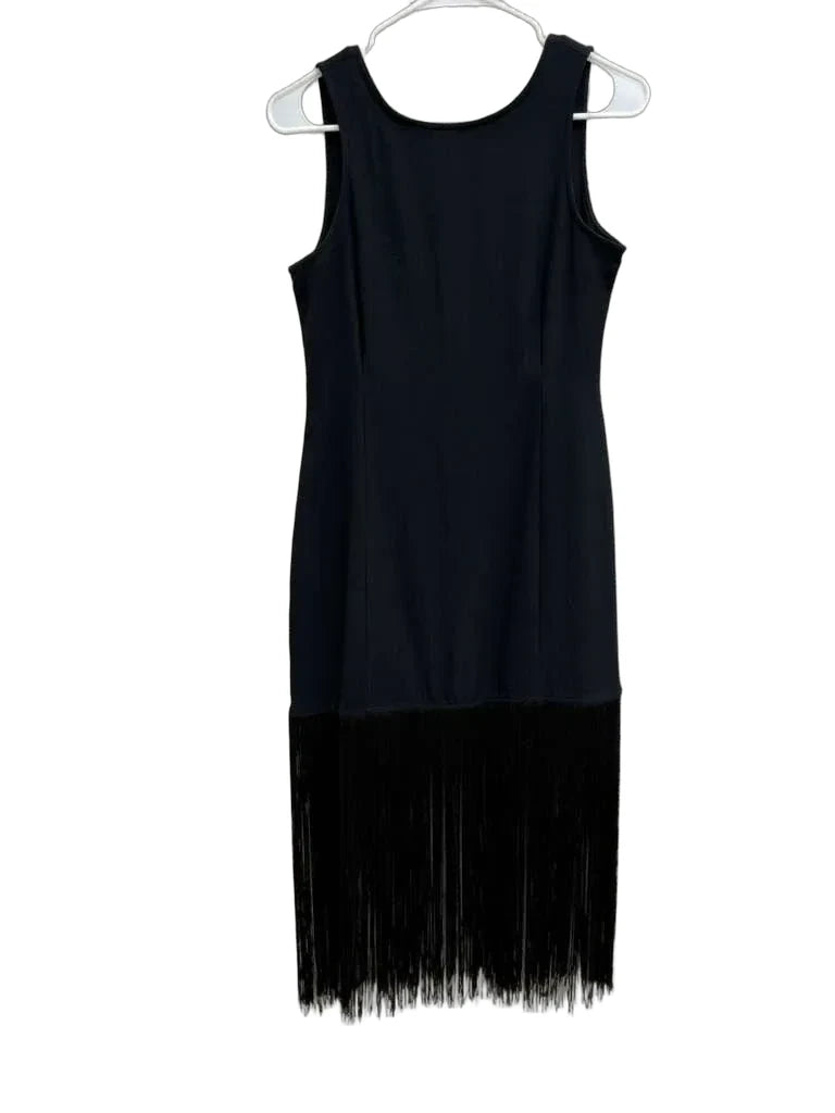 Abercrombie & Fitch Black Fringe Hem Sleeveless Dress XS - back