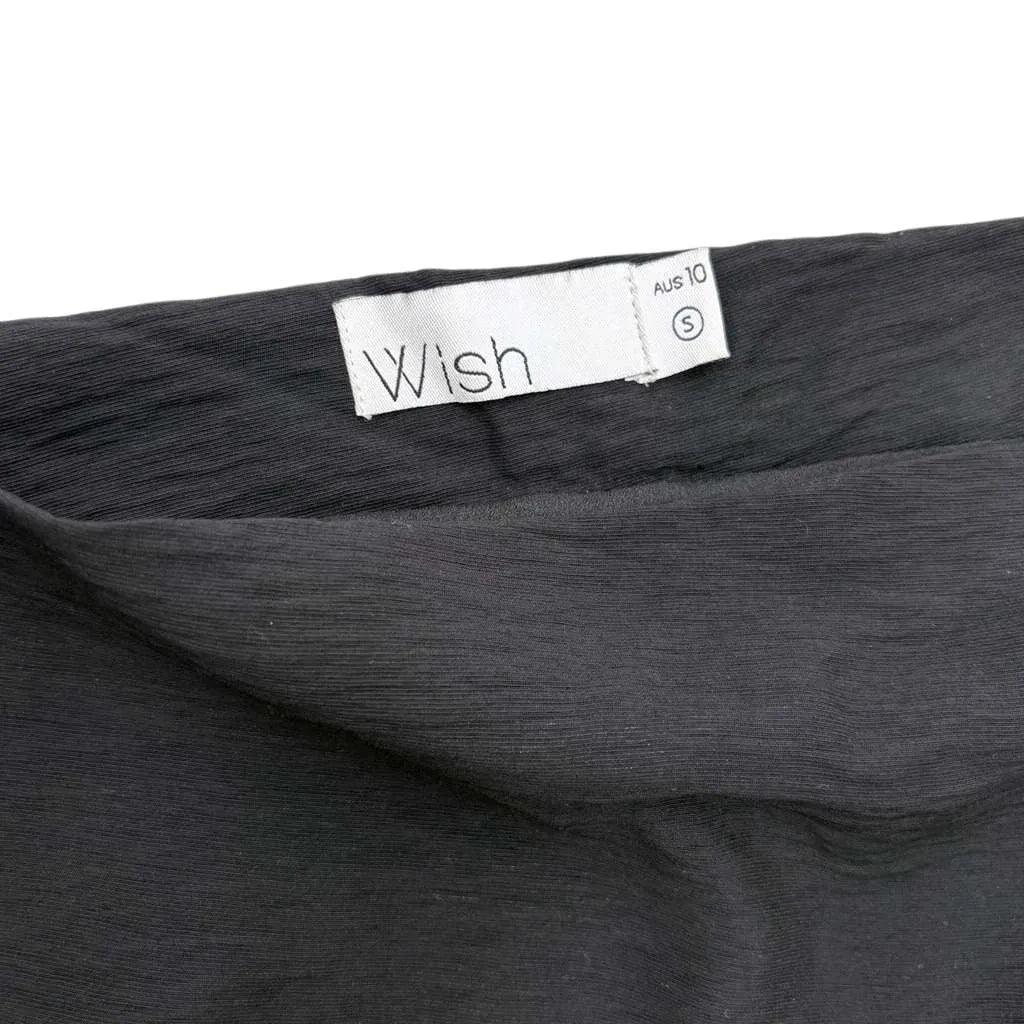 Wish Black Belted Mini Dress Cap Sleeves