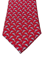 Salvatore Ferragamo Silk Dolphin Print Tie Red - detail