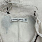 Abercrombie & Fitch Embroidered Floral Linen Mini Dress White - tag