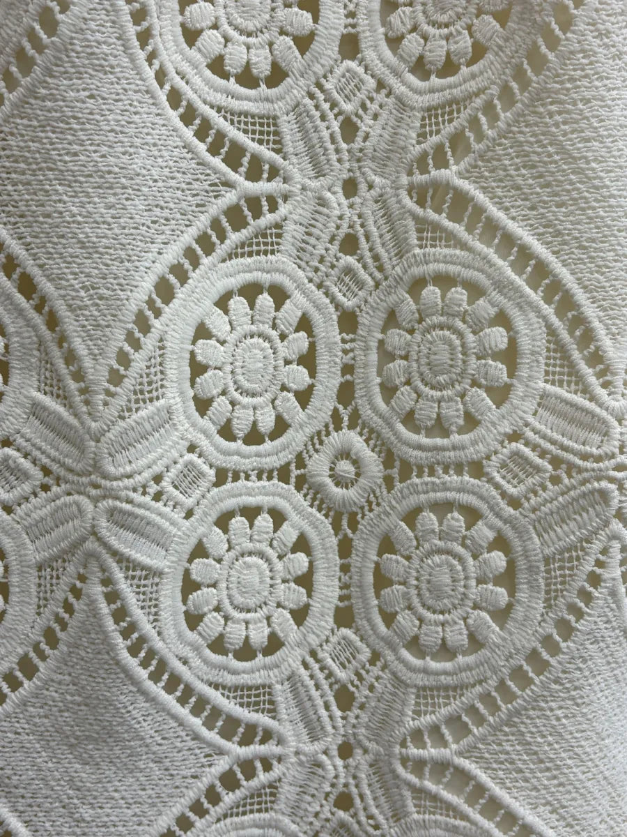 Jack by BB Dakota Crochet Lace Mini Skirt Cream - fabric