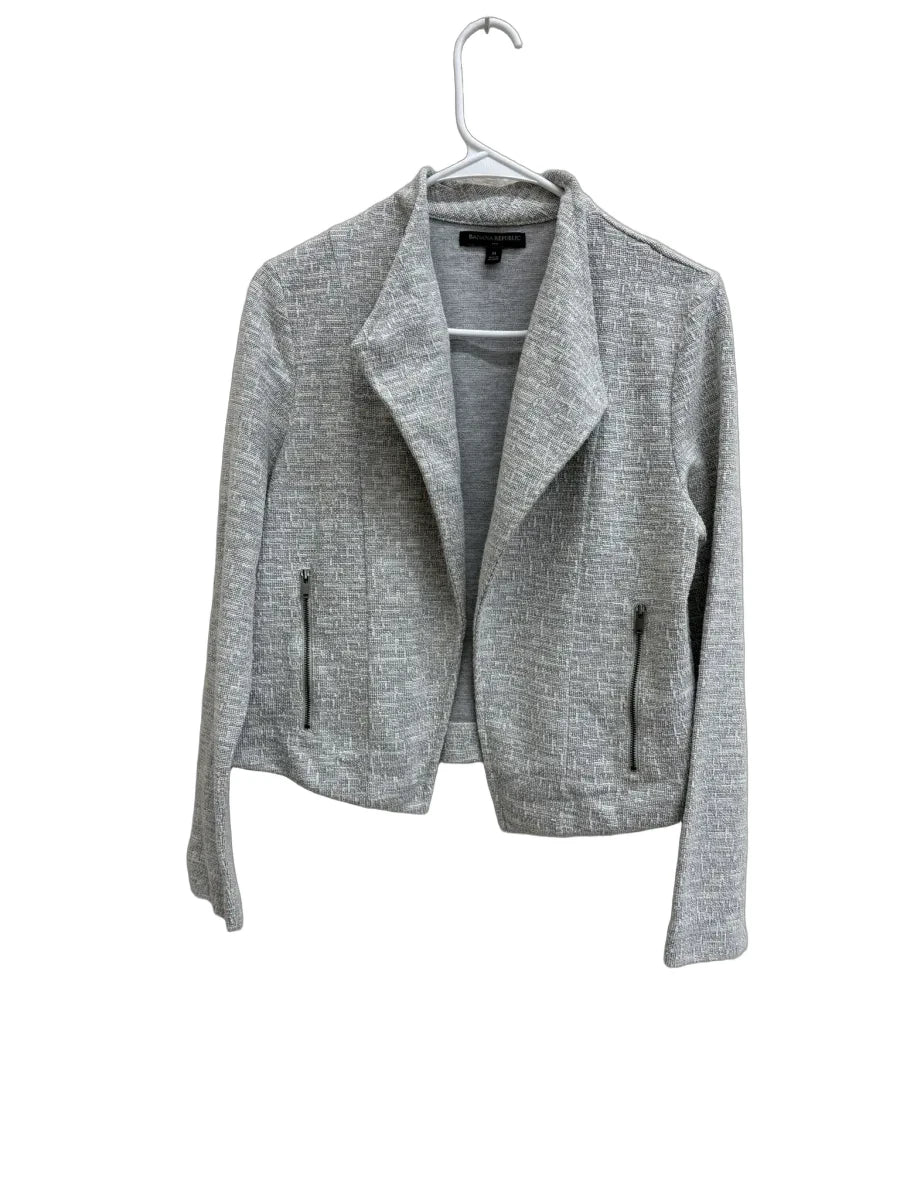 Banana Republic Tweed Moto Blazer Grey - front