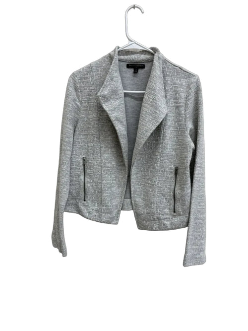 Banana Republic Tweed Moto Blazer Grey - front
