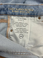 American Eagle Curvy Super High-Rise Baggy Wide Leg Jeans - label