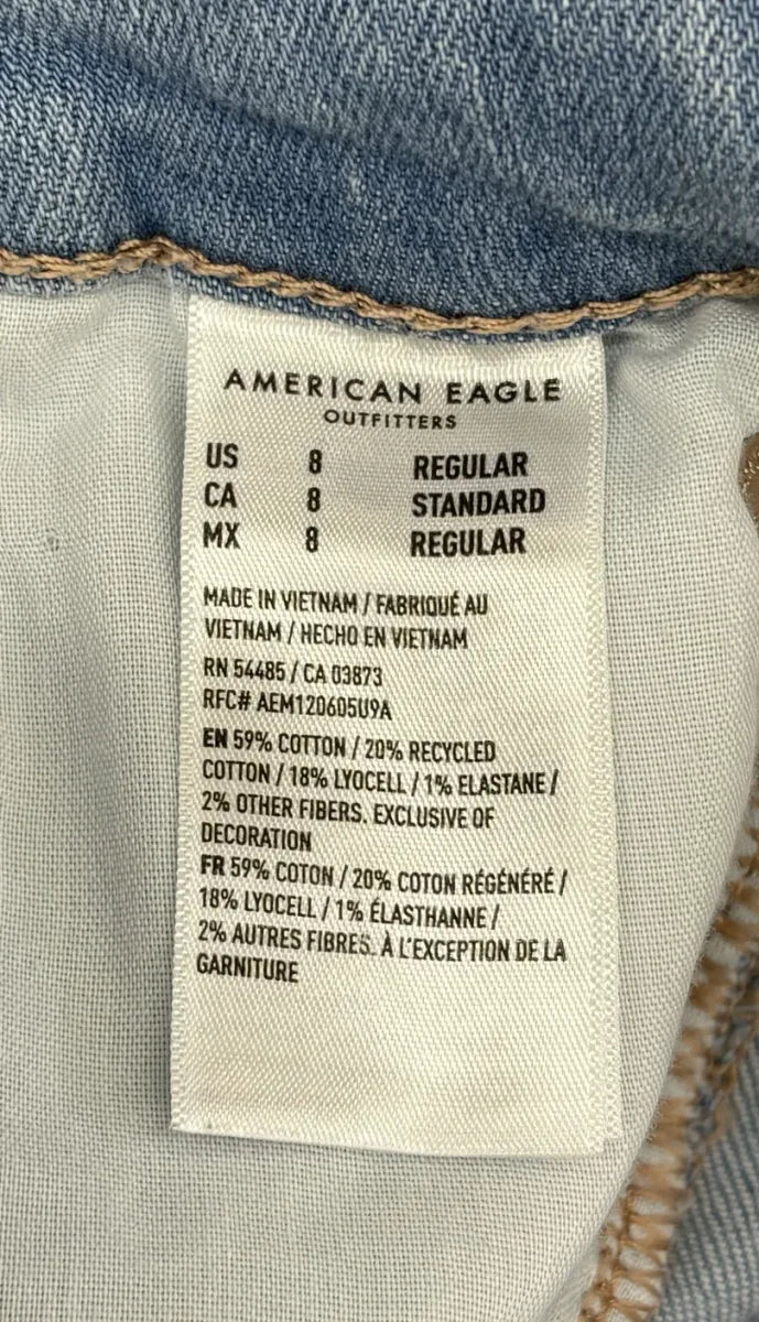 American Eagle Curvy Super High-Rise Baggy Wide Leg Jeans - label