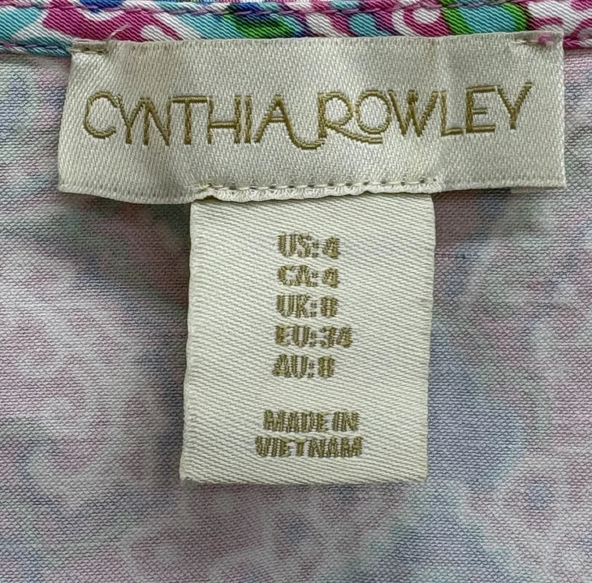 Cynthia Rowley Paisley Print Shift Dress Pink - tag