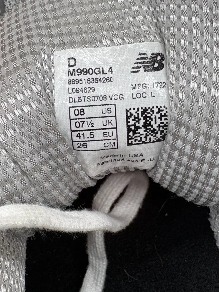 New Balance 990v4 Made in USA Running Sneaker - label
