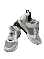 Michael Kors Glitter Mesh Running Sneaker Silver - front