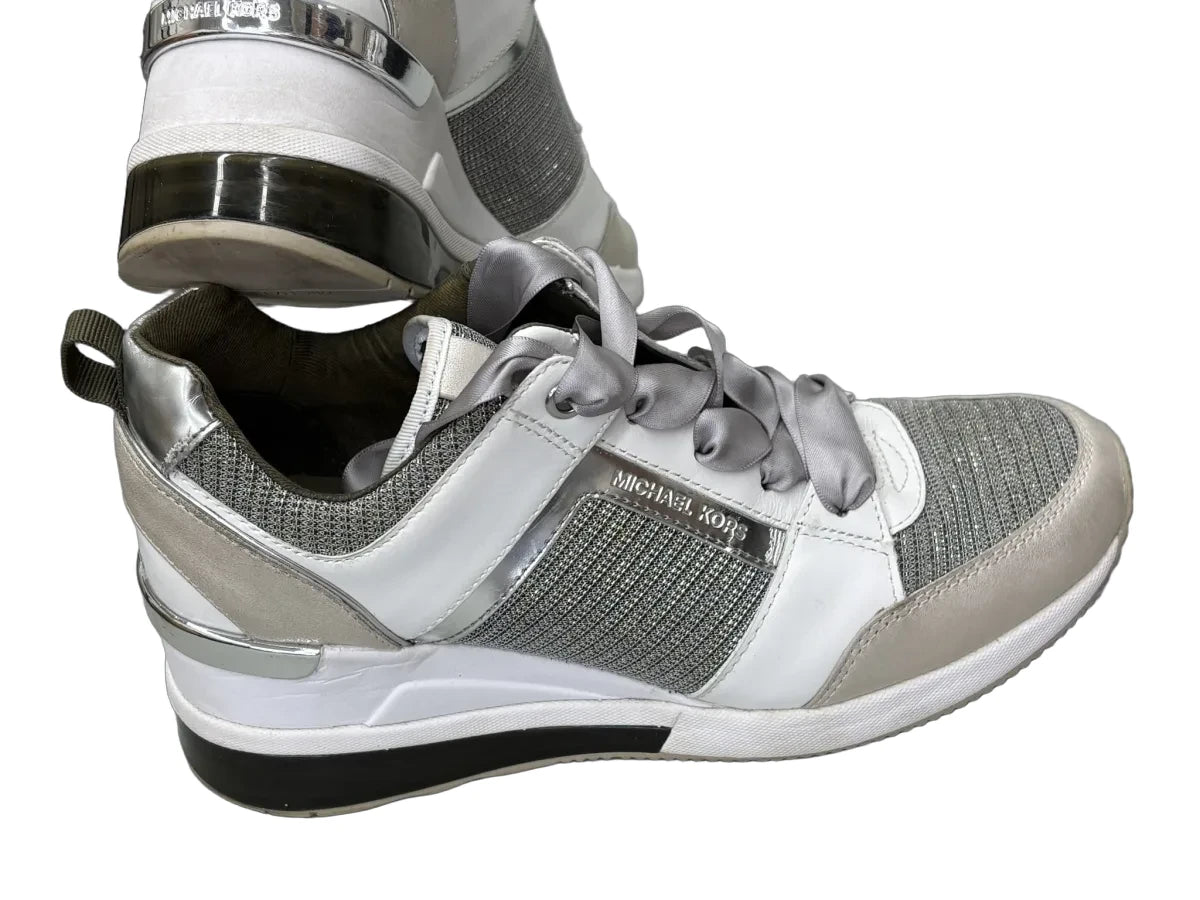 Michael Kors Glitter Mesh Running Sneaker Silver - detail