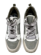 Michael Kors Glitter Mesh Running Sneaker Silver - front