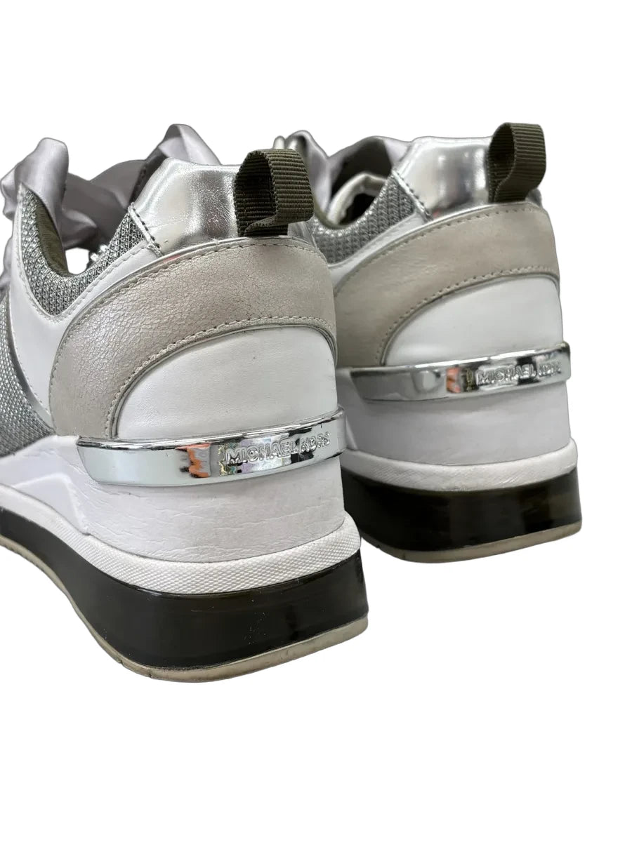 Michael Kors Glitter Mesh Running Sneaker Silver - back