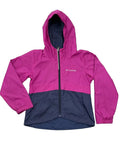 Columbia Colorblock Hooded Rain Jacket Fleece Lining XL - front