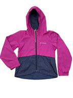 Columbia Colorblock Hooded Rain Jacket Fleece Lining XL - front