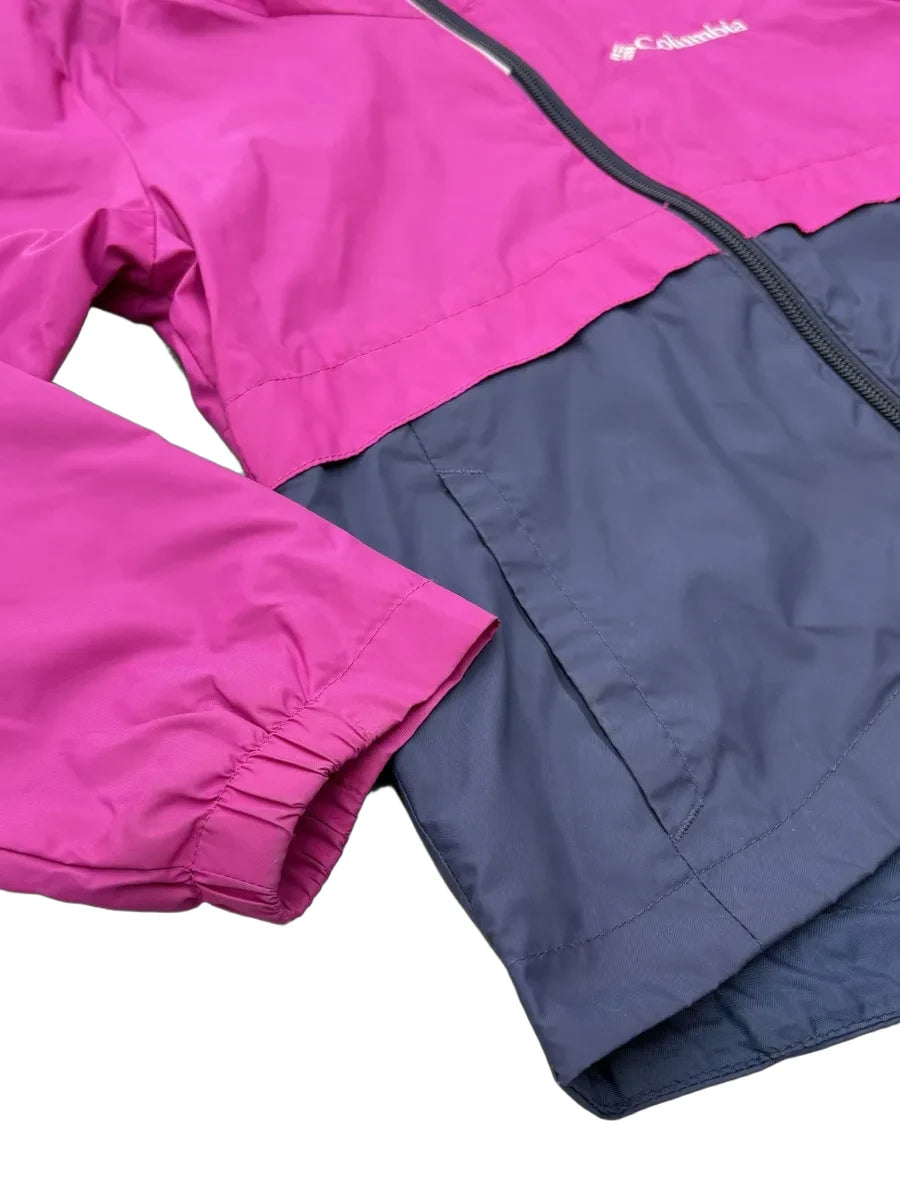 Columbia Colorblock Hooded Rain Jacket Fleece Lining XL - detail