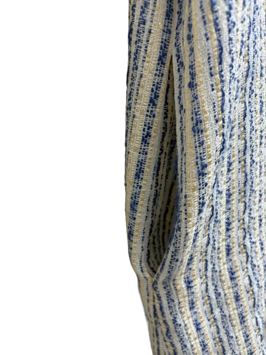 Pomander Place Striped Tweed Sleeveless Mini Dress Blue - detail