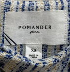 Pomander Place Striped Tweed Sleeveless Mini Dress Blue - label