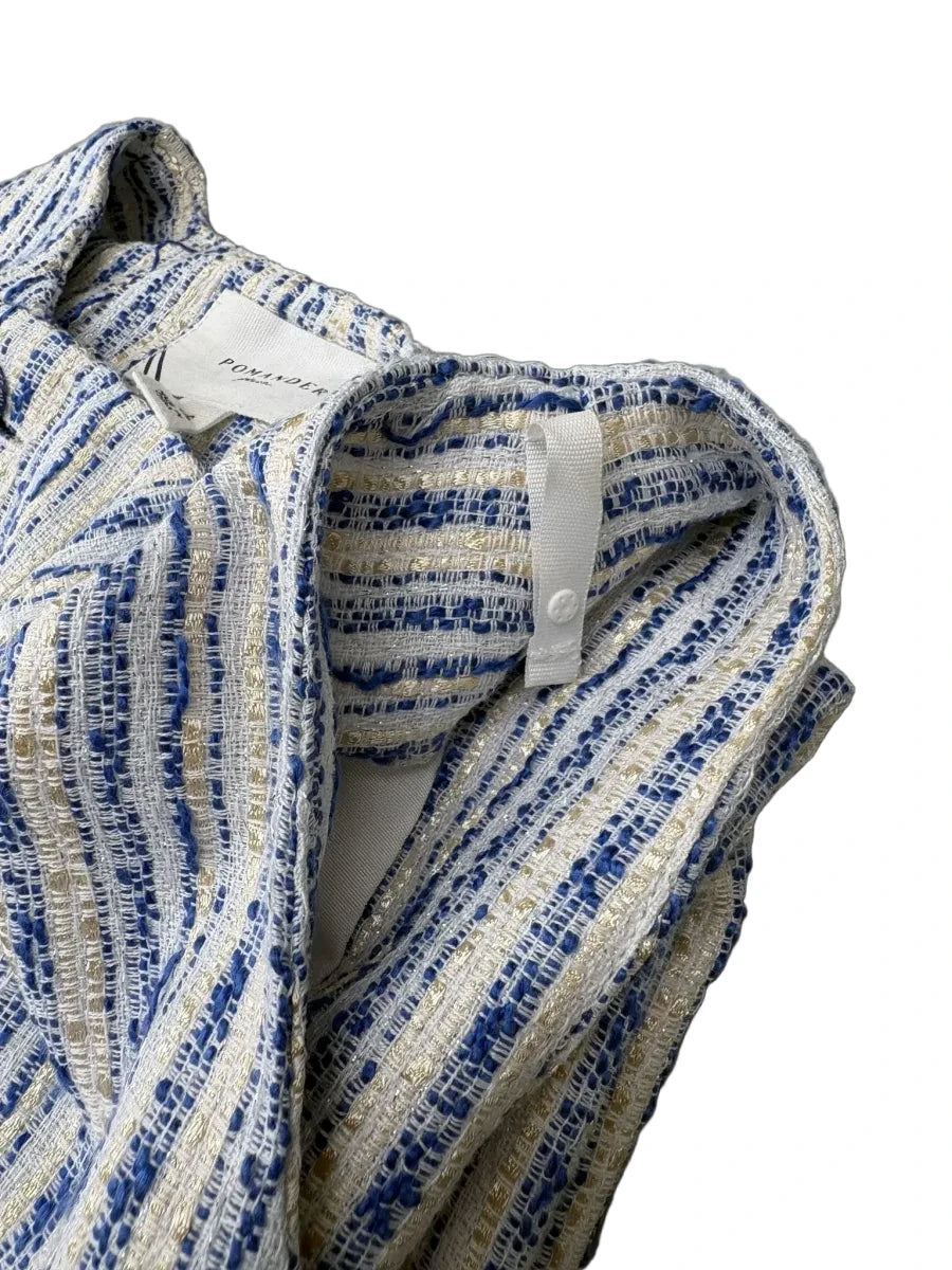 Pomander Place Striped Tweed Sleeveless Mini Dress Blue - detail