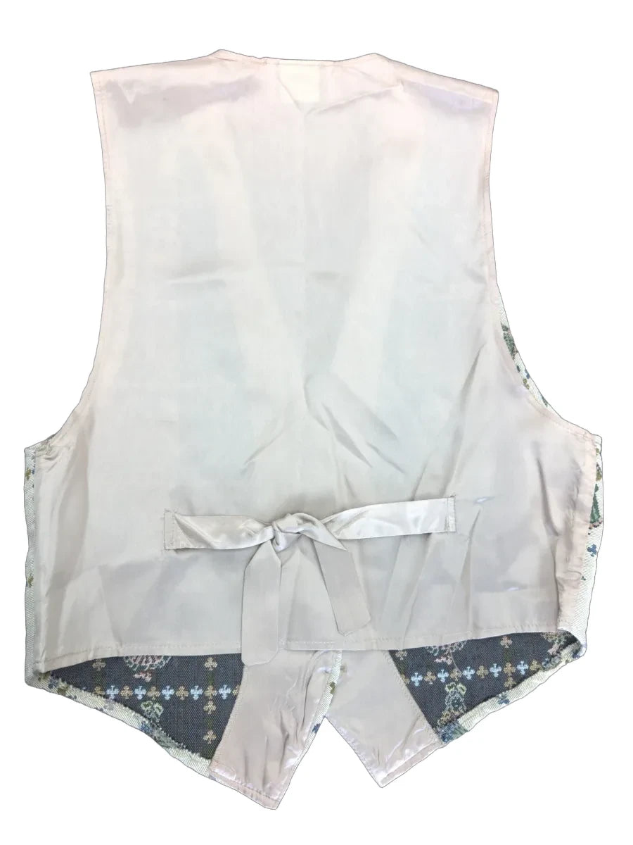 Facets by Mirrors Victorian Doll Print Tapestry Vest - back