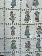 Facets by Mirrors Victorian Doll Print Tapestry Vest - detail